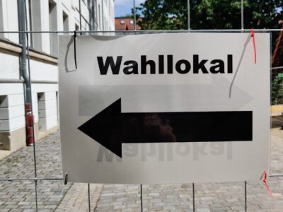 Ein Wahllokal in Leipzig