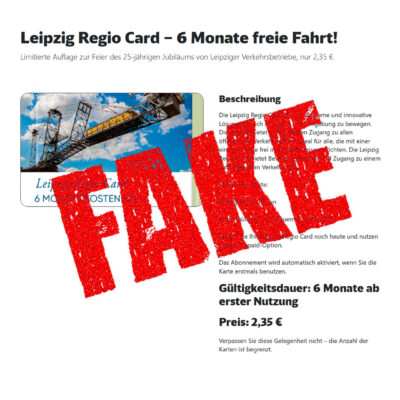 Dieses Angebot für eine günstiges LVB-Ticket ist ein Fake (Screenshot)
