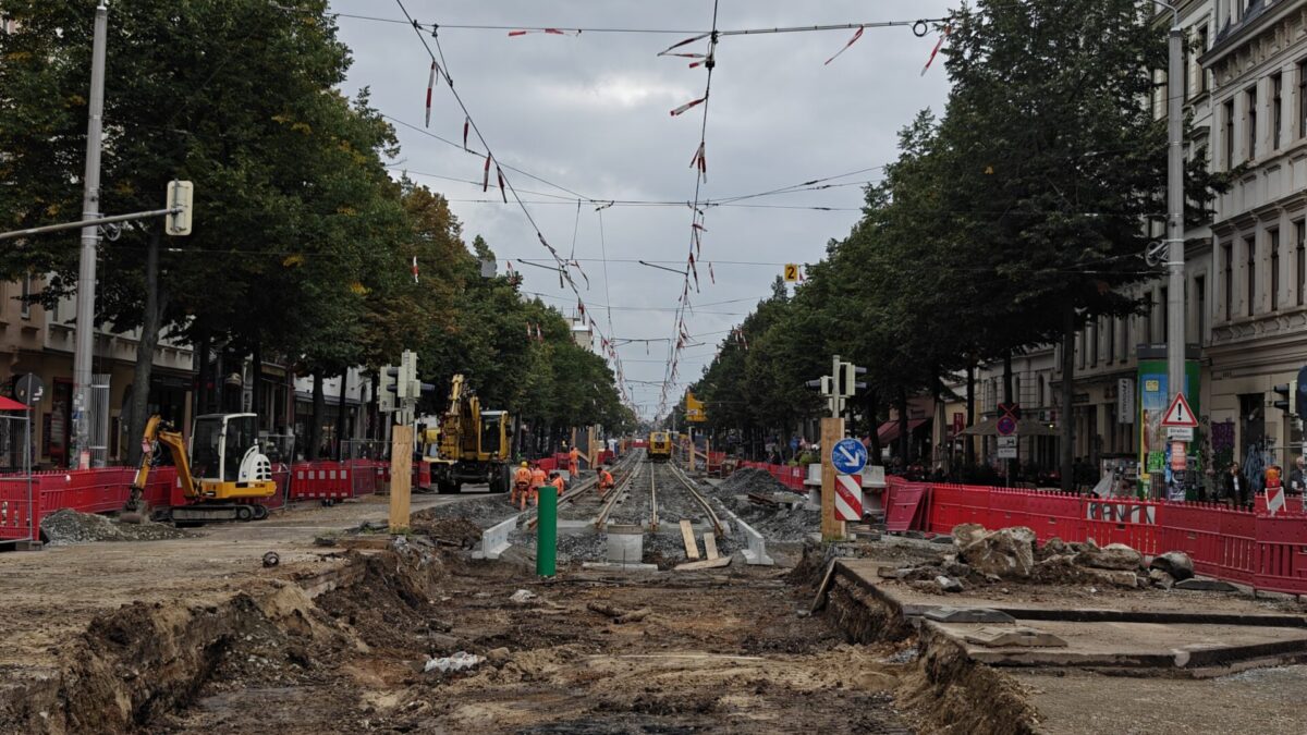 Baustelle auf der Karl-Liebknecht-Straße