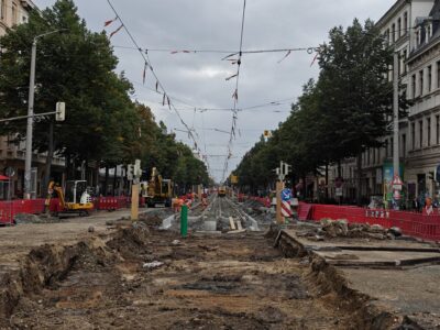 Baustelle auf der Karl-Liebknecht-Straße