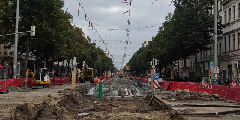 Baustelle auf der Karl-Liebknecht-Straße